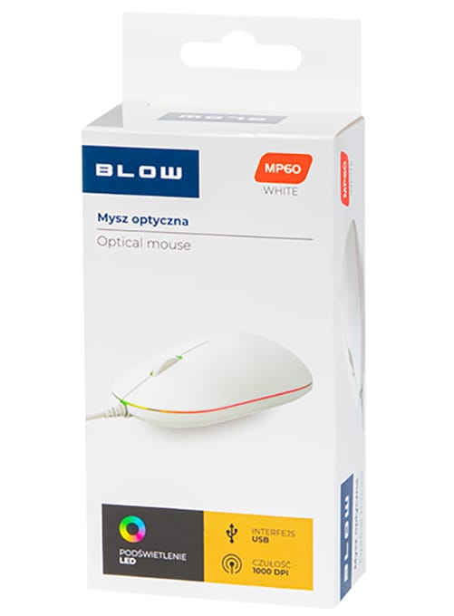 Mysz optyczna Blow MP-60 USB biała