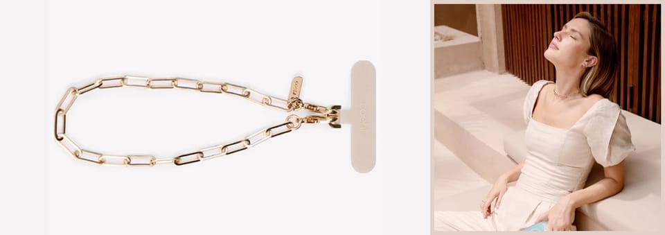 UNIQ Coehl GoldiLocks Handstrap          uniwersalny sznurek do telefonu na rękę złoty/champagne gold