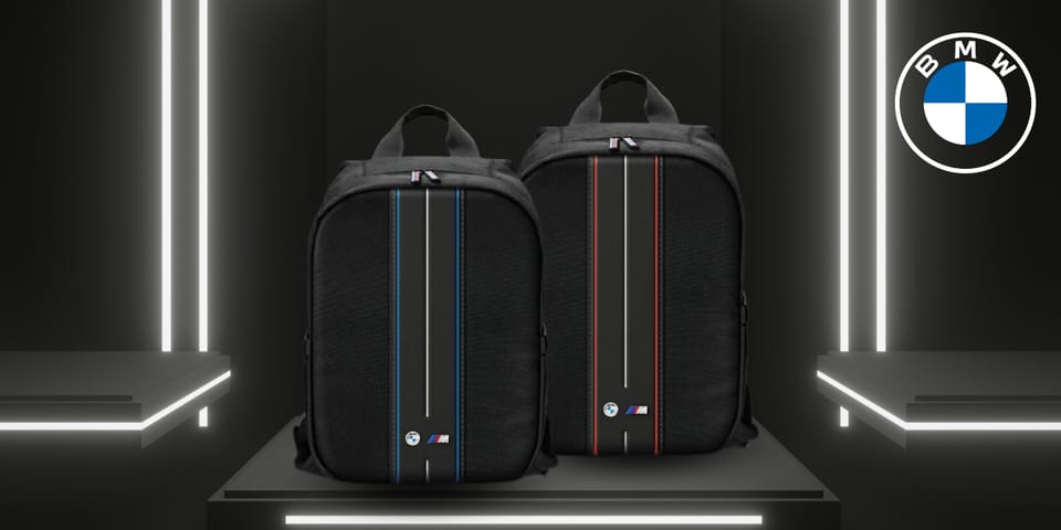 Plecak BMW BMBP15COMPVSKL 16"czarny/black Nylon Blue Stripe