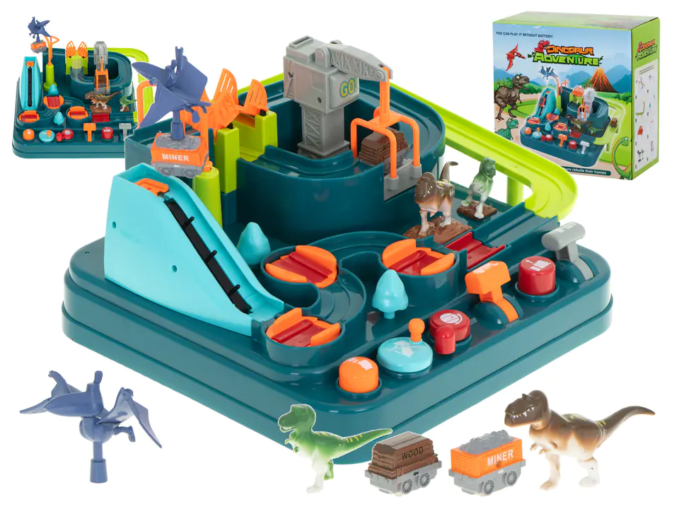 Obstacle course interactive car parking racing dinosaur cave