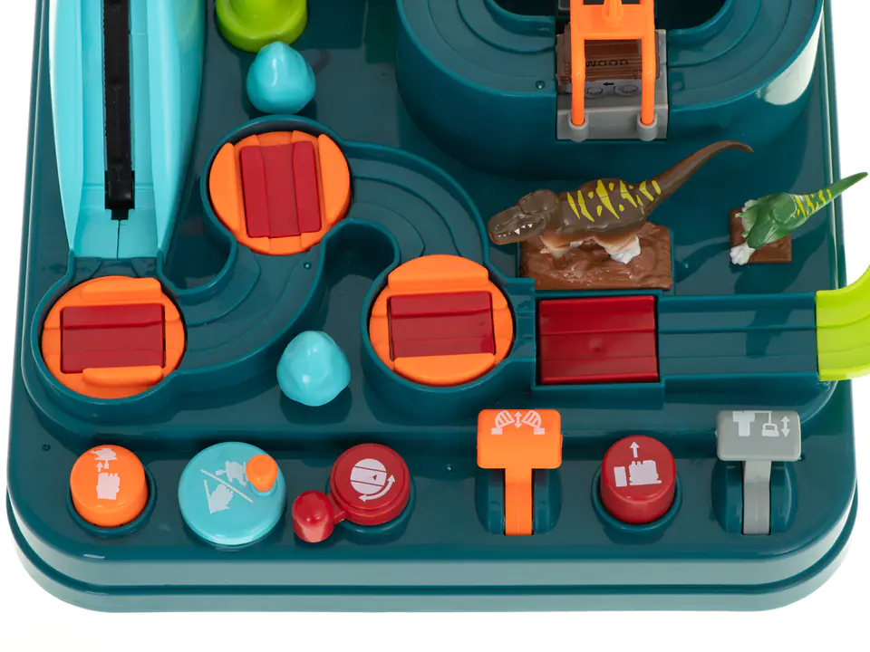 Obstacle course interactive car parking racing dinosaur cave