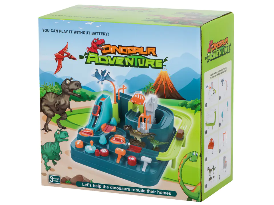 Obstacle course interactive car parking racing dinosaur cave