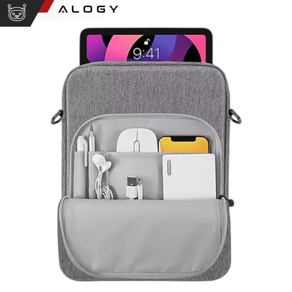 Torba na laptopa/ iPada Pro Air/ tablet 11-13 cal męska damska Unisex Pasek na ramię etui futerał pokrowiec Alogy saszetka szara