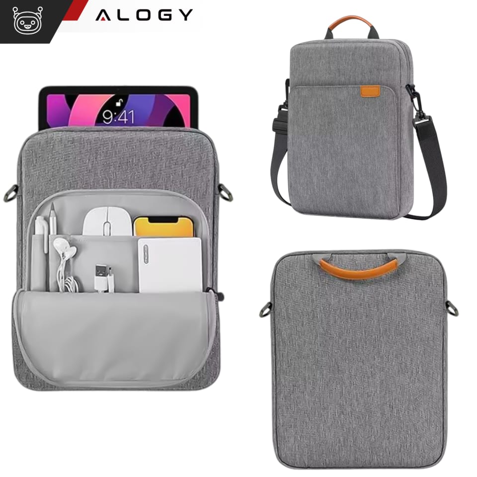 Torba na laptopa/ iPada Pro Air/ tablet 11-13 cal męska damska Unisex Pasek na ramię etui futerał pokrowiec Alogy saszetka szara