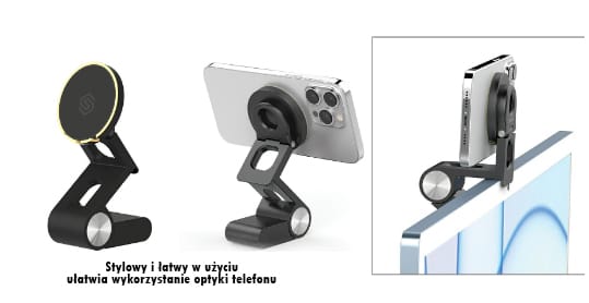 SODI Wielofunkcyjny uchwyt indukcyjny3w1 do iMaca BM-330 czarny/black MagSafe