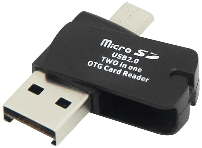 Czytnik kart pamięci 2w1 USB-A oraz microUSB