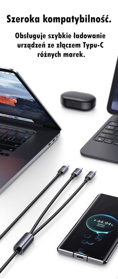 USAMS Kabel 2w1 2xUSB-C 72W 1,2m         Aluminum Alloy Data Cable Sufeng Series SJ740USB101 (US-SJ740)