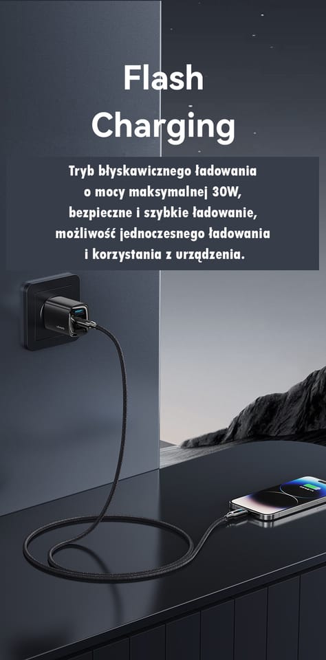 USAMS Kabel USB-C na Lightning 30W 1,2m  Digital Display Zinc Alloy Fast Charging Data Cable HX Series SJ741USB01 (US-SJ741)