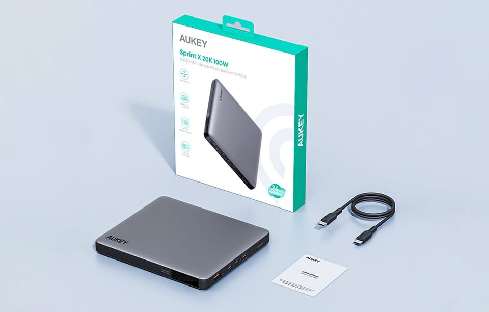 Powerbank Aukey PB-Y44, 20000mAh, 100W PD (szary)