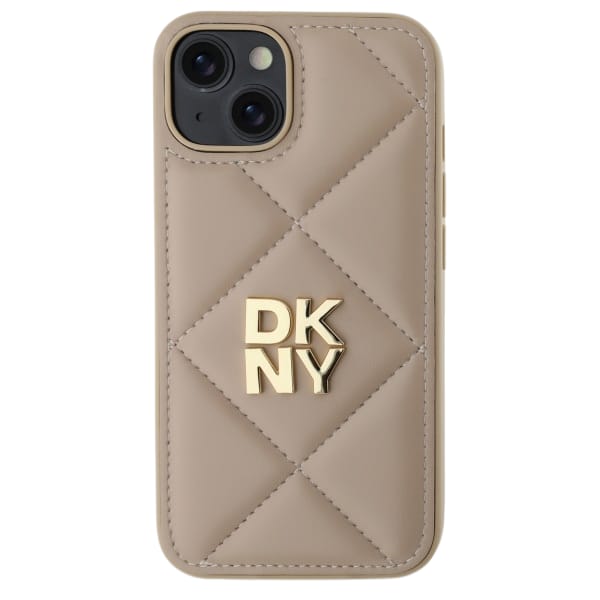 DKNY DKHCP14SPQDSLE iPhone 14 6.1"        beżowy/beige Quilted Stack Logo