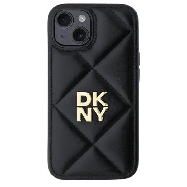 DKNY DKHCP15SPQDSLK iPhone 15 6.1"        czarny/black Quilted Stack Logo