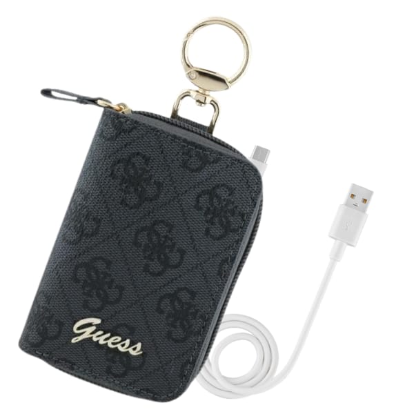 Guess Cable Pouch GUABP4DPTK Saszetka na kabel czarny/black 4G Triangle