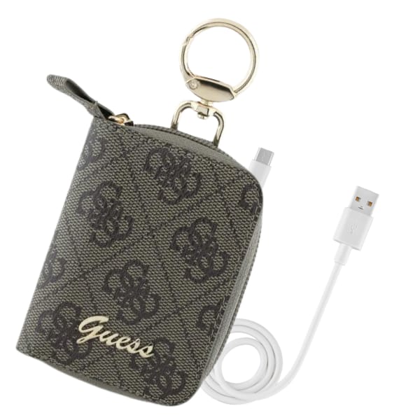 Guess Cable Pouch GUABP4DPTW Saszetka na  kabel brązowy/brown 4G Triangle