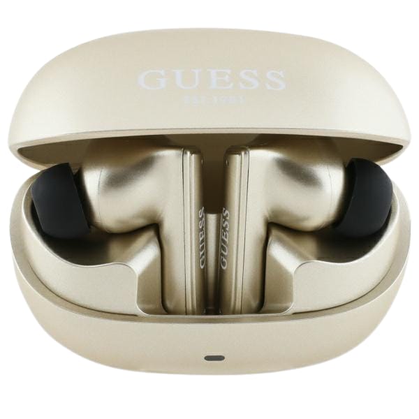 Guess słuchawki Bluetooth GUTWST88MCTGD  TWS + stacja dokująca złoty/gold Capsule Printed Logo