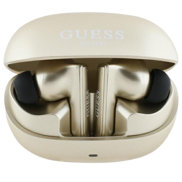 Guess słuchawki Bluetooth GUTWST88MCTGD   TWS + stacja dokująca złoty/gold Capsule Printed Logo