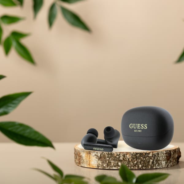 Guess słuchawki Bluetooth GUTWST88MCTGK  TWS + stacja dokująca czarny/black Capsule Printed Logo