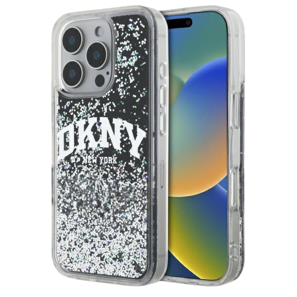 DKNY DKHCP16XLBNAEK iPhone 16 Pro Max     6.9" czarny/black hardcase Liquid Glitter Arch Logo