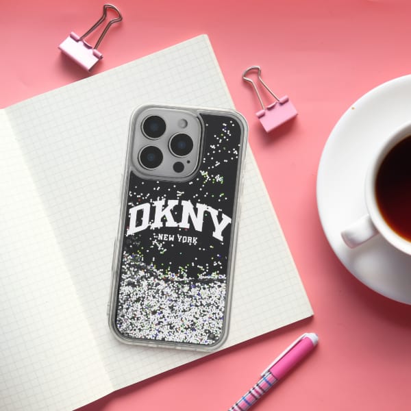 DKNY DKHCP16XLBNAEK iPhone 16 Pro Max     6.9" czarny/black hardcase Liquid Glitter Arch Logo