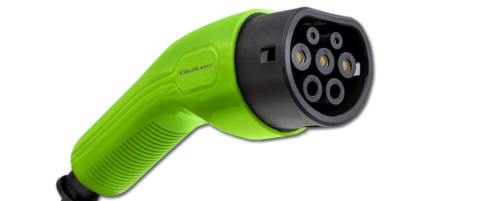 Qoltec Stacja ładowania EV  2w1 Typ2 | 22kW | Wi-fi| TUYA | LCD | RFID | 3 fazy | Wallbox | 5m