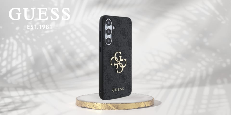 Guess GUHCS24FE4GMGGR S24 FE S721         szary/grey hardcase 4G Big Metal Logo