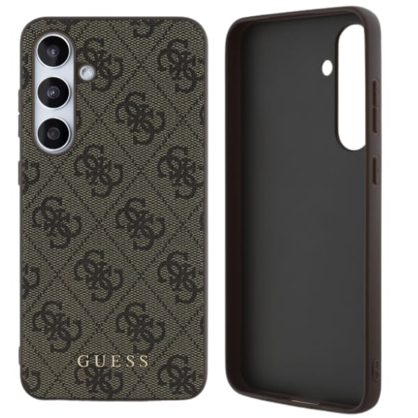 Guess GUHCS24FEG4GFBR S24 FE S721         brązowy/brown hardcase 4G Metal Gold Logo