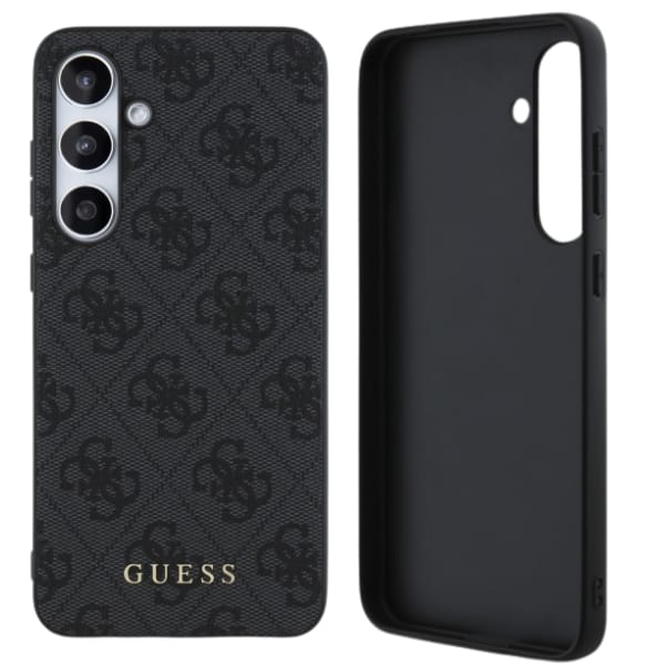 Guess GUHCS24FEG4GFGR S24 FE S721         szary/grey hardcase 4G Metal Gold Logo