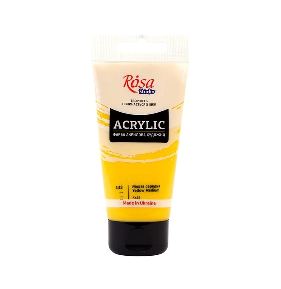 Farba akrylowa Rosa Studio 75ml YELLOW MEDIUM 433