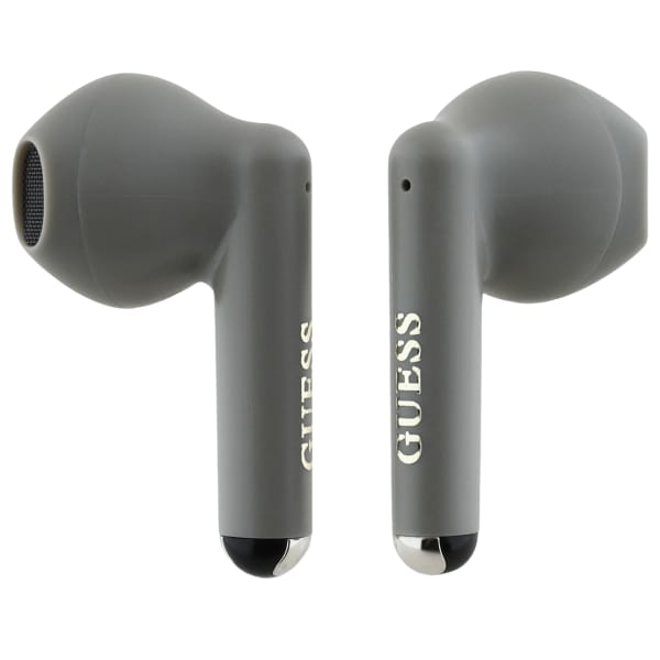 Guess słuchawki Bluetooth GUTWSJ14ESGE   TWS + stacja dokująca taupe Printed Classic Logo
