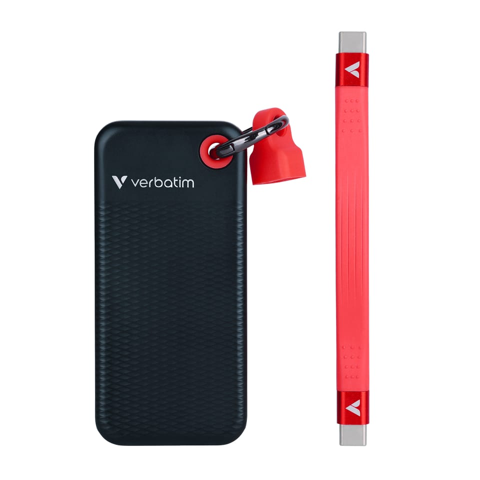 Verbatim Dysk SSD 1TB - brelok do kluczy  z kablem USB 3.2 gen.2 czarno-pomarańczowy/black-orange 32193