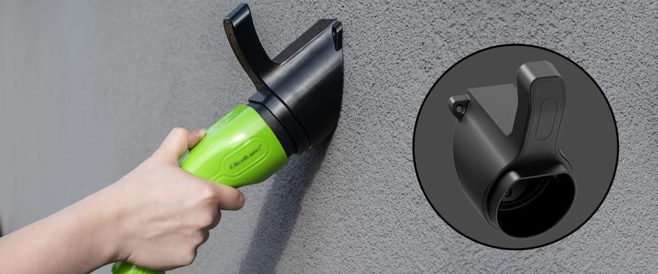 Qoltec Mobilna ładowarka do samochodu elektrycznego EV z regulacją 2w1 Typ2 | 11kW | 3 Fazy | LCD | Przenośna | Wallbox | 5m