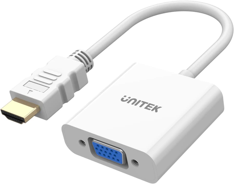 UNITEK ADAPTER HDMI - VGA, FULLHD 60HZ, BIAŁY, M/F