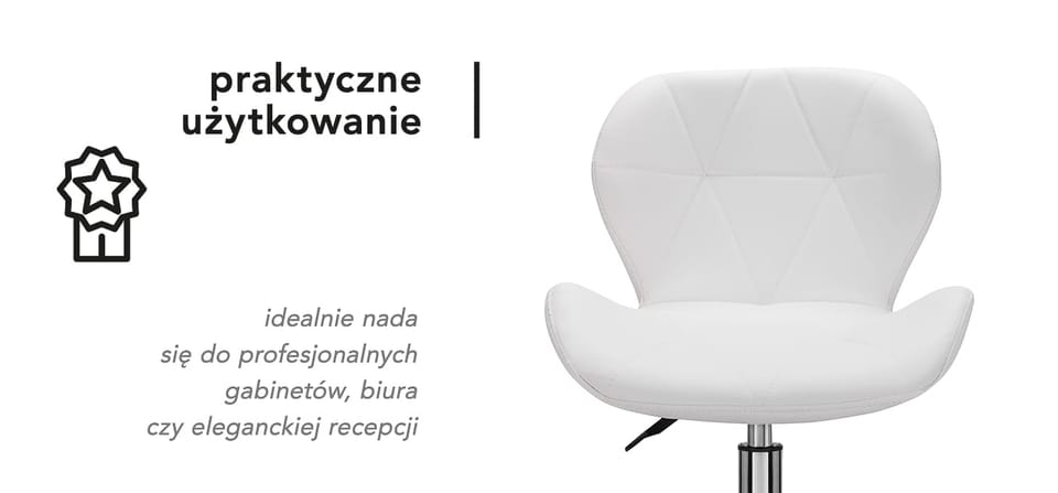 Taboret kosmetyczny QS-06 biały