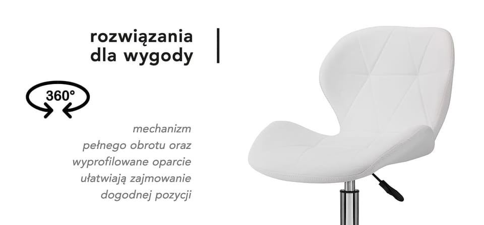 Taboret kosmetyczny QS-06 biały