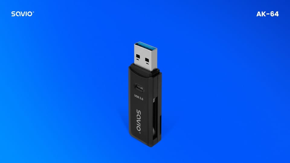 SAVIO SD card reader, USB 3.0, AK-64