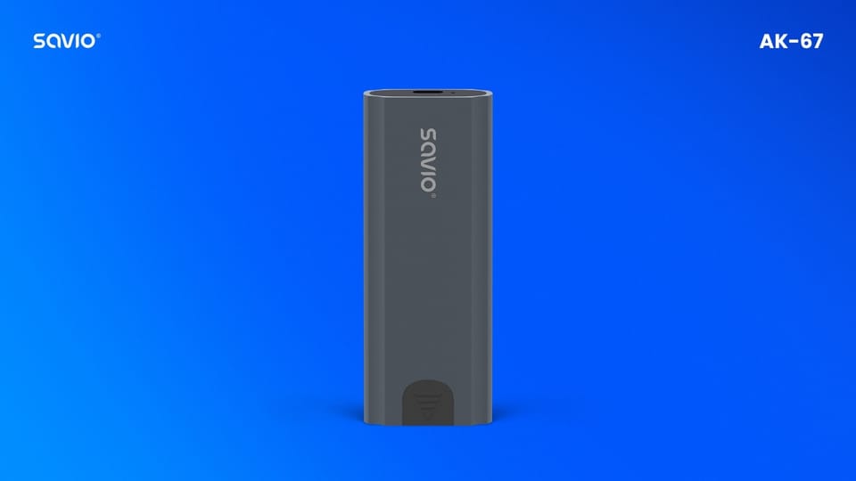 Savio M.2 SSD NVMe external drive enclosure, USB-C 3.1, AK-67, grey