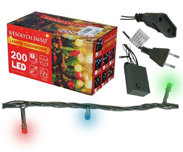 Lampki choinkowe RGB multikolor (200 LED, 16 m)