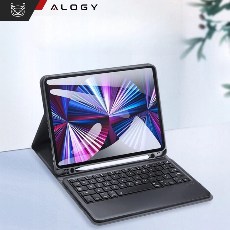 Etui ochronne z klawiaturą Alogy Keyboard case z miejscem na rysik klawiatura bezprzewodowa do Apple iPad Air 13" czarne