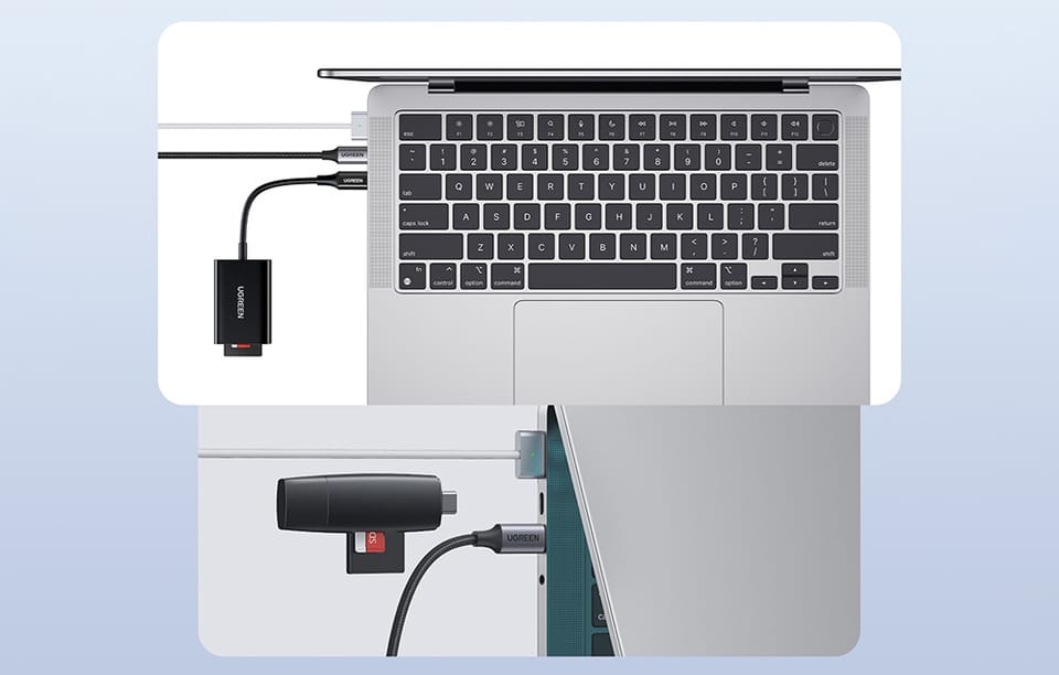 Czytnik kart USB-C 2w1 Ugreen CM265 (czarny)