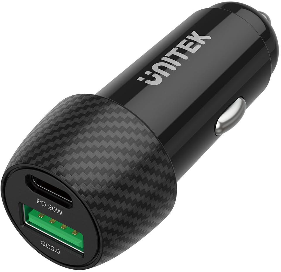 UNITEK ŁADOWARKA SAMOCHODOWA 38W, USB-A USB-C, QC3.0, P1400A