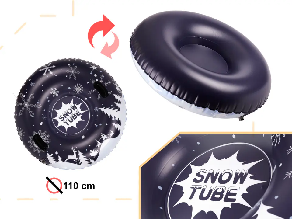 Slider, sledge, blown on snow, wheel tire