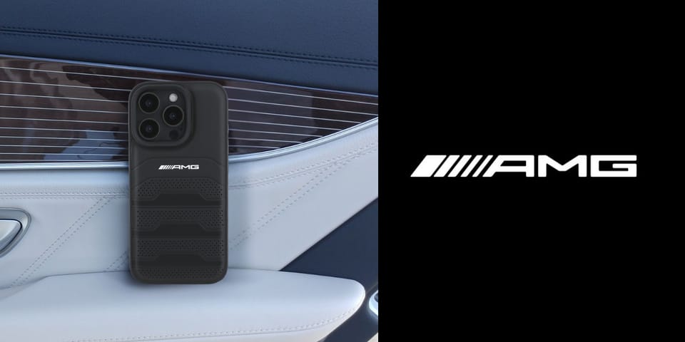 AMG AMHCP16XGSEBK iPhone 16 Pro Max 6.9" czarny/black hardcase Leather Debossed Lines Black Logo