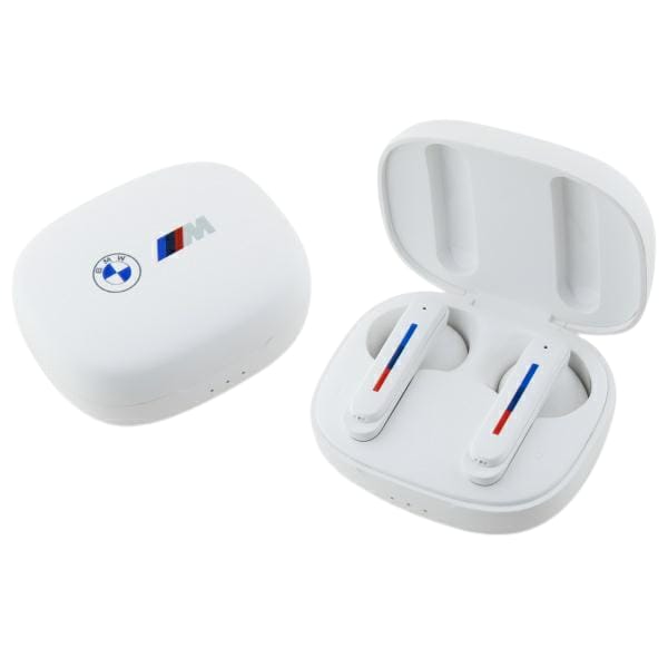 BMW słuchawki Bluetooth BMBEMIATP20LOH   TWS + stacja dokująca biały/white Printed Logos