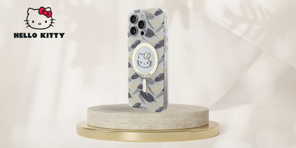 Hello Kitty HKHMP16XHGLEH iPhone 16 Pro   Max 6.9" biały/white hardcase IML Golden Leaves MagSafe