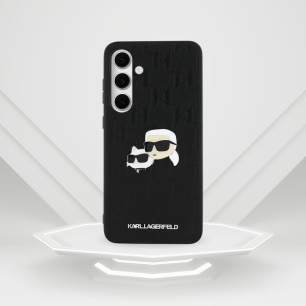 Karl Lagerfeld KLHCS24FEPGKLKCPK Sam S24 FE S721 czarny/black hardcase Monogram Karl&Chaoupette Head Pin