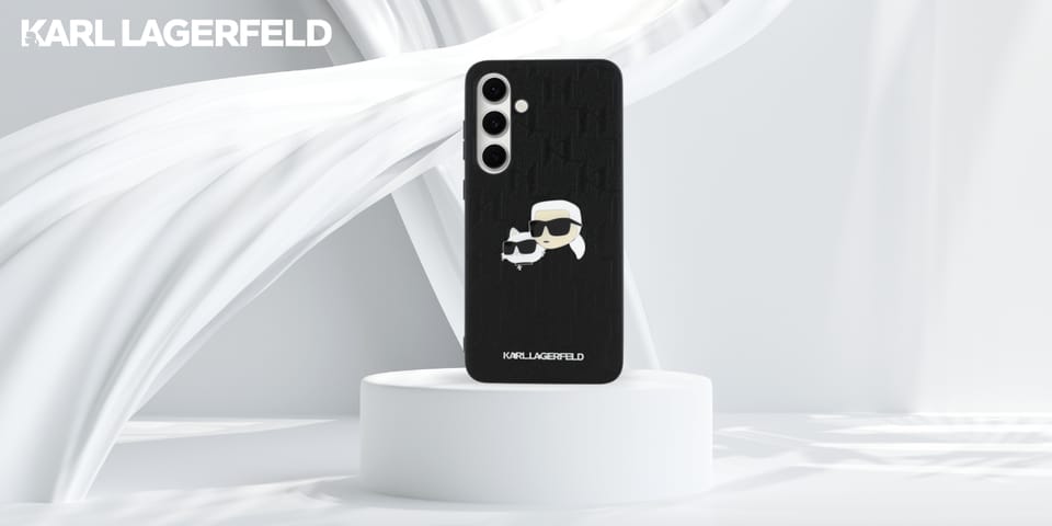 Karl Lagerfeld KLHCS24FEPGKLKCPK Sam S24 FE S721 czarny/black hardcase Monogram Karl&Chaoupette Head Pin