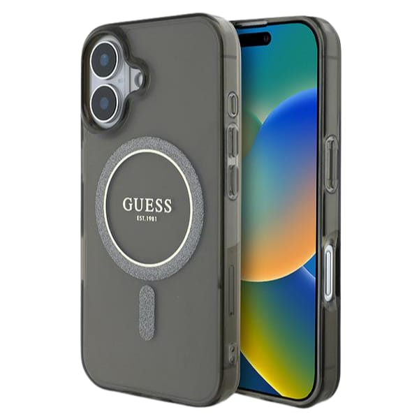 Guess GUHMP16MHFGEREK iPhone 16 Plus      6.7" czarny/black hardcase IML Glitter Circle MagSafe