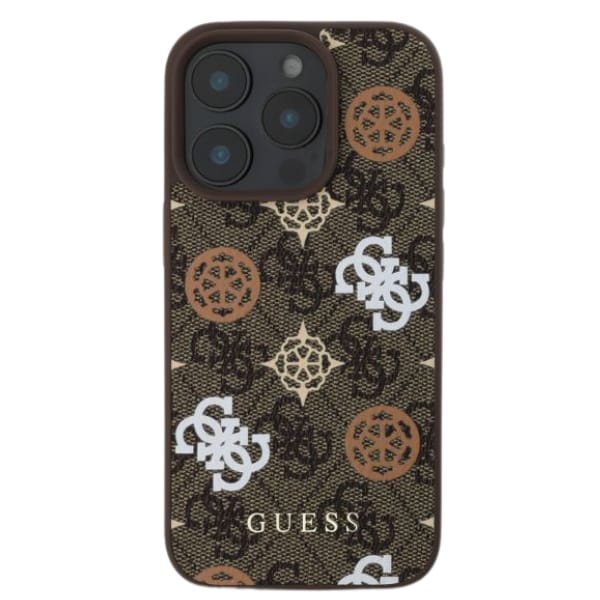 Guess GUHMP16XP4PWPW iPhone 16 Pro Max 6.9" brązowy/brown hardcase Peony On 4G Background MagSafe