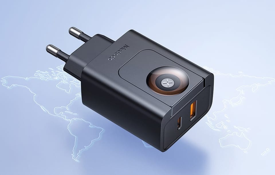 Ładowarka 2w1 USB-C+A McDodo CH-3700 30W, czarna