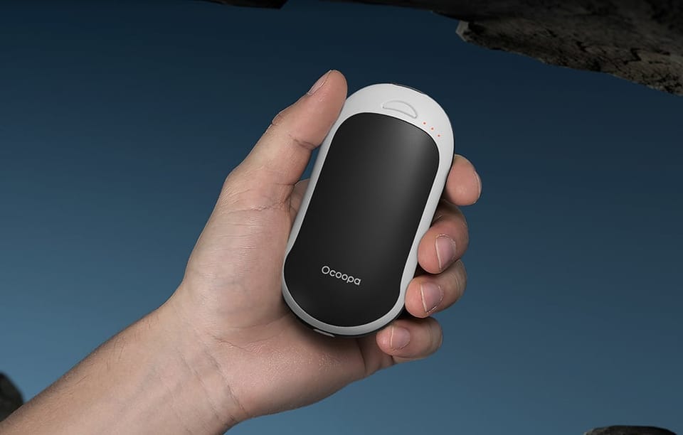 Ogrzewacz do rąk z funkcją powerbanku Ocoopa HotPal PD 5000 mAh, USB-C, biało-czarny