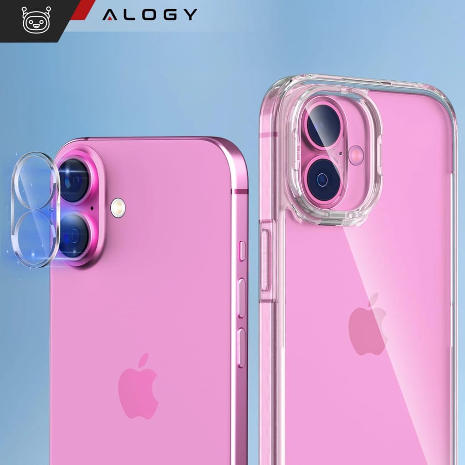 2x Szkło na obiektyw aparat do Apple iPhone 16 / 16 Plus Alogy Lens Protector Pro+ przezroczyste